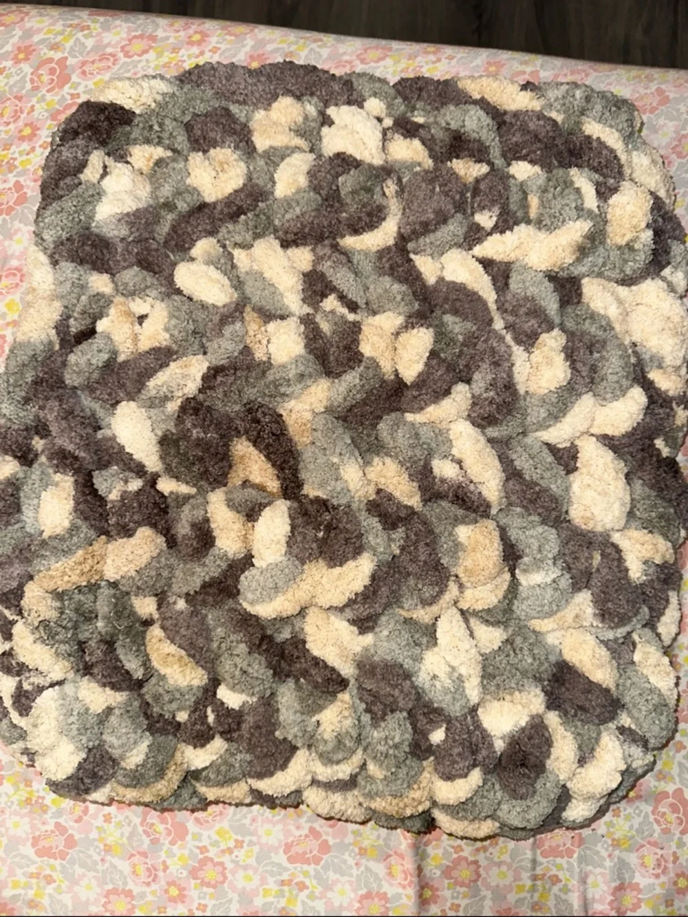 Chunky Braided Square pet mat - Neutral Cream, Taupe & Gray